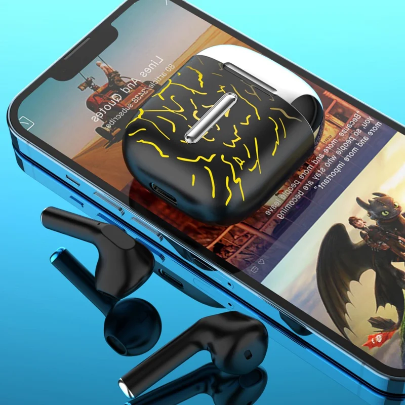 T19 TWS Bluetooth-compatible Earphones with RGB Breathing Light Wireless Gaming Headphones - Silver