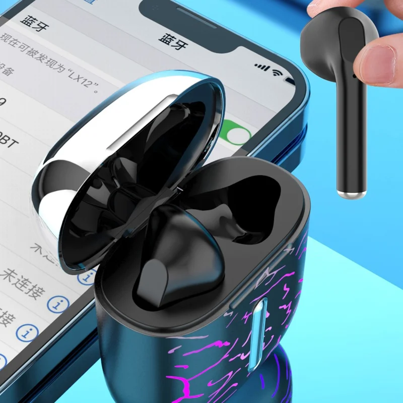 T19 TWS Bluetooth-compatible Earphones with RGB Breathing Light Wireless Gaming Headphones - Silver