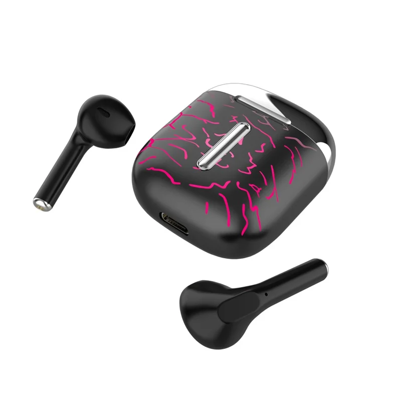 T19 TWS Bluetooth-compatible Earphones with RGB Breathing Light Wireless Gaming Headphones - Silver