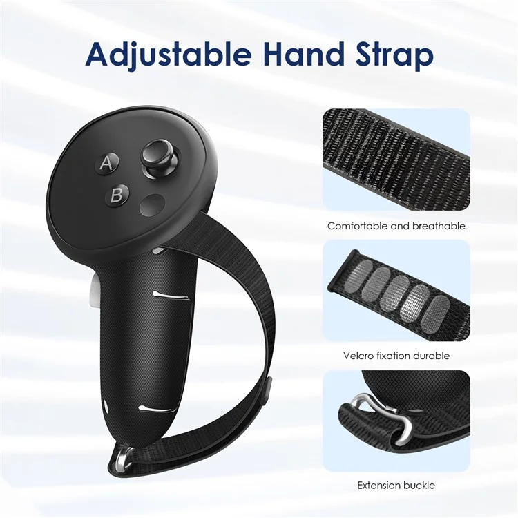 1 Par de Luvas de Silicone Líquido para o Controlador de Manipulação da Meta Quest 3 VR com Tira de Nylon Antiderrapante