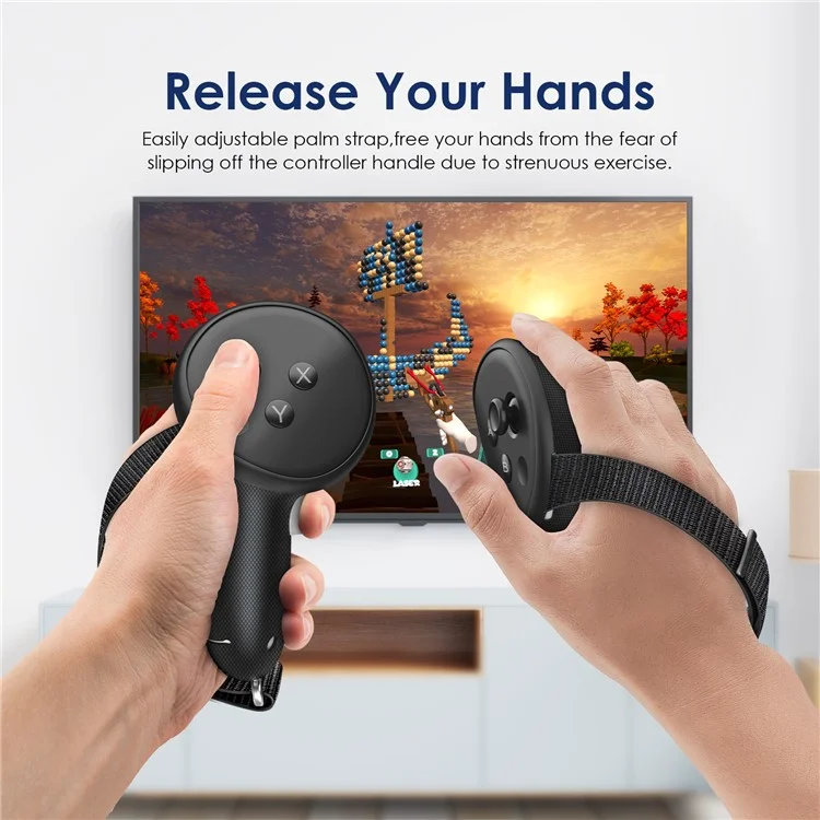1 Par de Luvas de Silicone Líquido para o Controlador de Manipulação da Meta Quest 3 VR com Tira de Nylon Antiderrapante