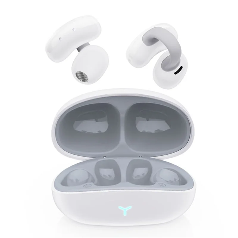 HILEO Hi82 Bluetooth-compatible Headsets Ear Clip-On Earphones Wireless Headphones - White