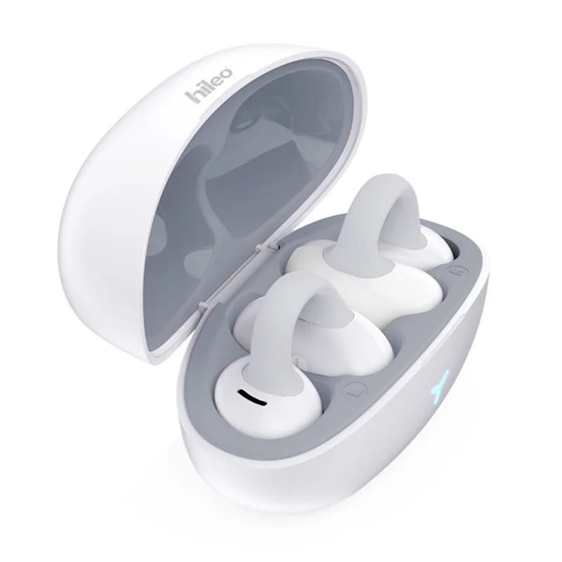 HILEO Hi82 Bluetooth-compatible Headsets Ear Clip-On Earphones Wireless Headphones - White