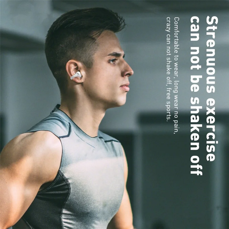 HILEO Hi82 Bluetooth-compatible Headsets Ear Clip-On Earphones Wireless Headphones - White