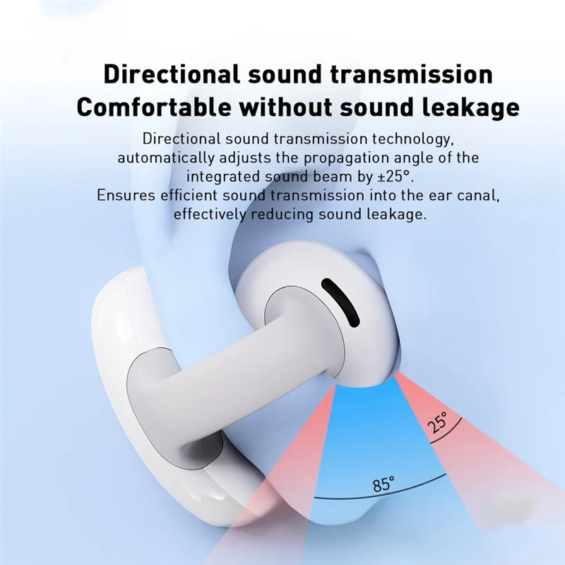 HILEO Hi82 Bluetooth-compatible Headsets Ear Clip-On Earphones Wireless Headphones - White