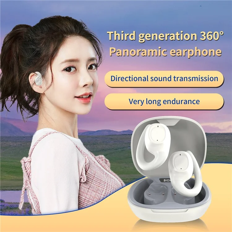 X3 1 Par de Headsets Sem Fio OWS Open-Ear Fones de Ouvido Bluetooth para Corrida - Preto