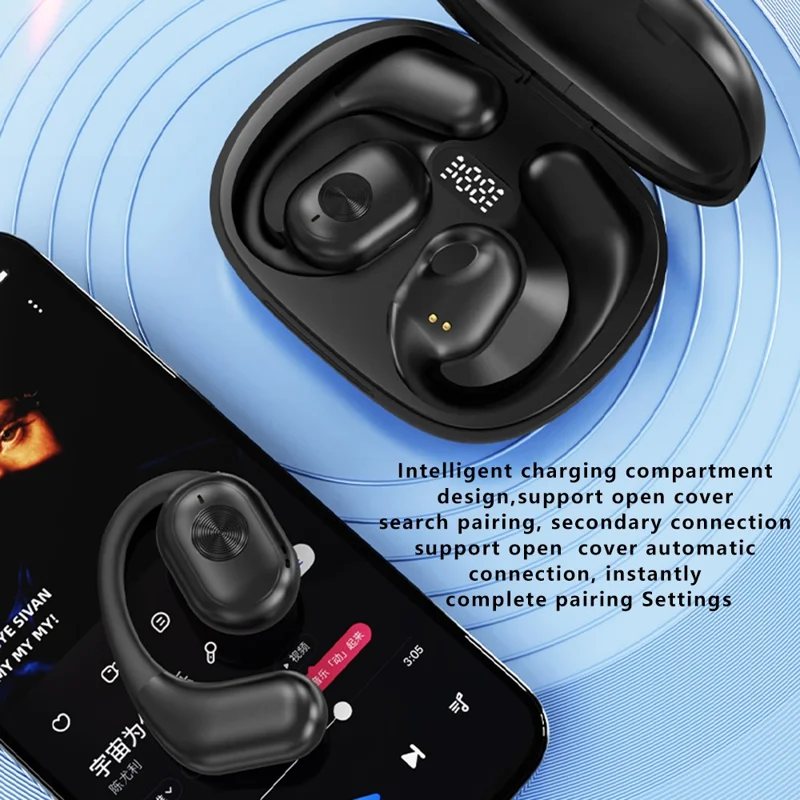 T29 OWS Bluetooth-compatible 5.3 Earphone Ear Hanging Sports Stereo Music Headset - White