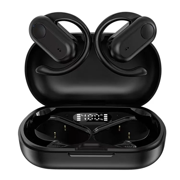T20 OWS Bluetooth-compatible Earphones Noise Reduction Rotary Ear Hook Wireless Earbuds - Black
