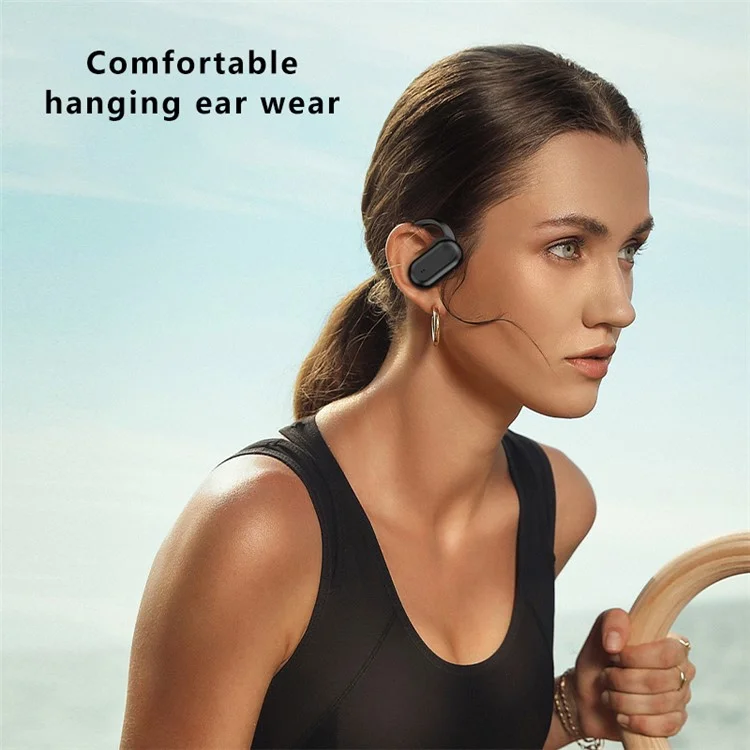 T20 OWS Bluetooth-compatible Earphones Noise Reduction Rotary Ear Hook Wireless Earbuds - Black