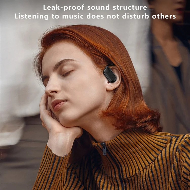 T20 OWS Bluetooth-compatible Earphones Noise Reduction Rotary Ear Hook Wireless Earbuds - Black