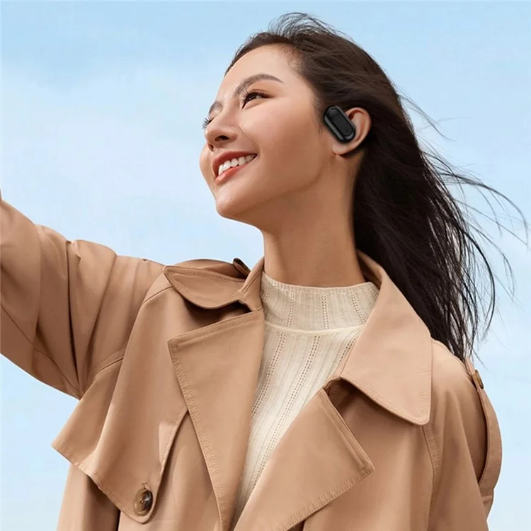T20 OWS Bluetooth-compatible Earphones Noise Reduction Rotary Ear Hook Wireless Earbuds - Black