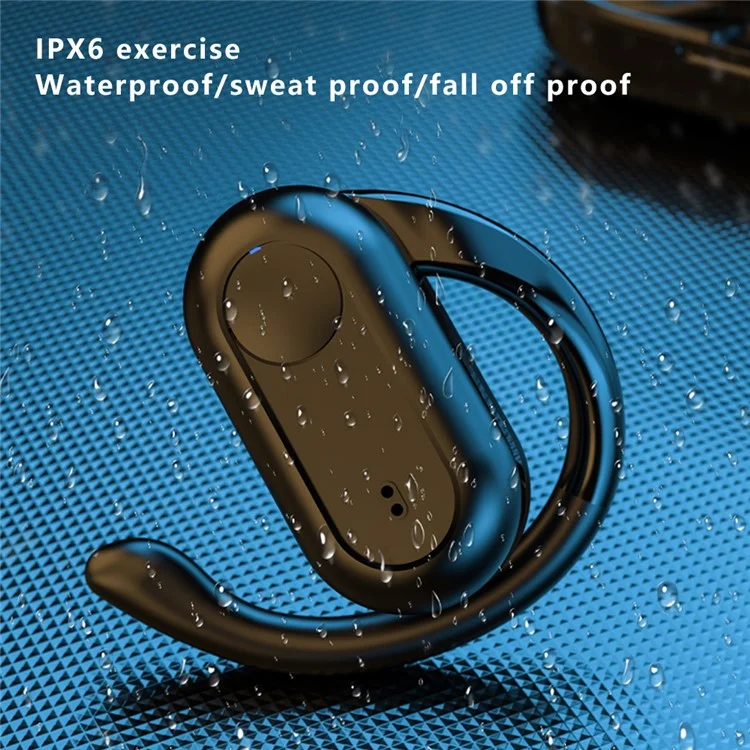 T20 OWS Bluetooth-compatible Earphones Noise Reduction Rotary Ear Hook Wireless Earbuds - Black