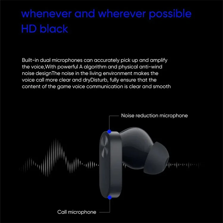 ONEPLUS Ace (E508A) TWS Bluetooth-compatible Headset Noise Canceling Gaming Music Earphone - Black