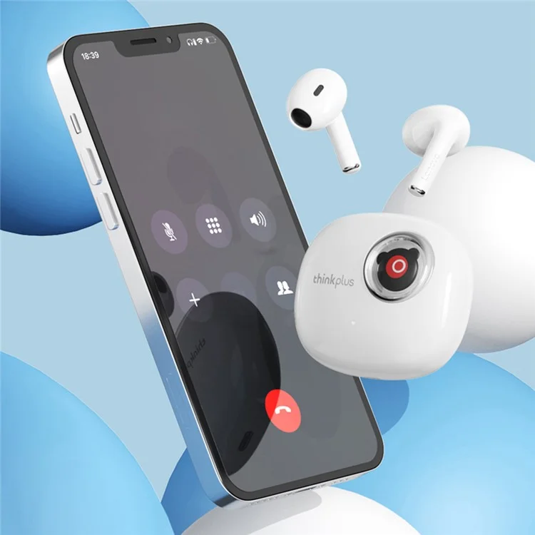 LENOVO THINKPLUS LP17 Bluetooth Headset Wireless Headphone Earphone with Charging Bin - White