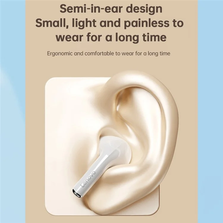 LENOVO THINKPLUS LP17 Bluetooth Headset Wireless Headphone Earphone with Charging Bin - White