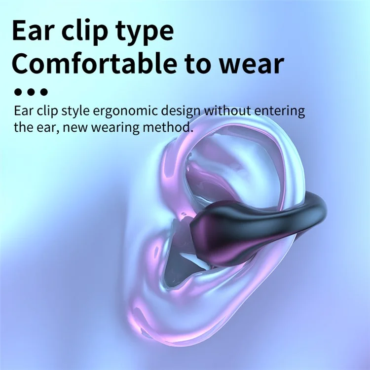 R19 Open Ear Clip-On Headphone Bluetooth Wireless Headset Sport Running Earphone - Branco