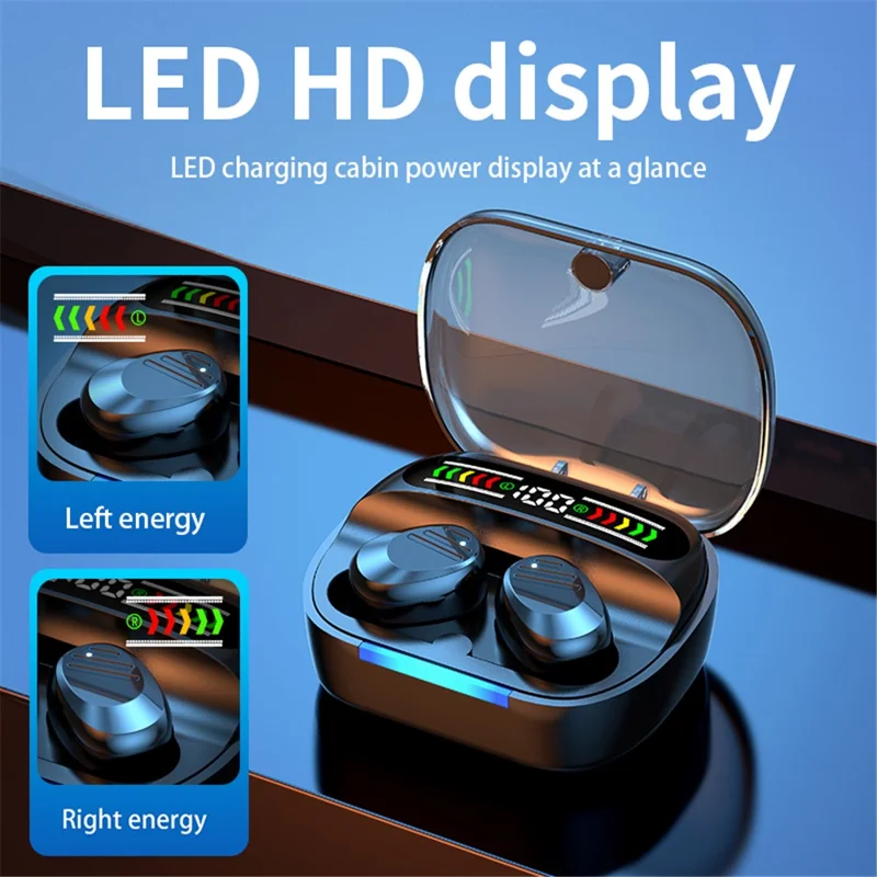 R13 1 Pair Bluetooth-compatible Headsets Wireless In-Ear Headphones Touch Control Earphones - Black