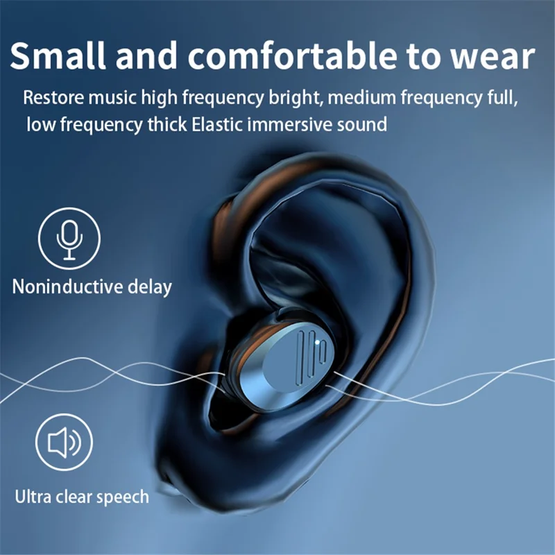 R13 1 Pair Bluetooth-compatible Headsets Wireless In-Ear Headphones Touch Control Earphones - Black