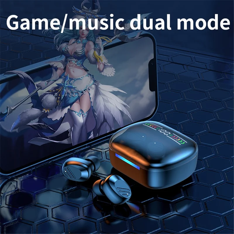 R13 1 Pair Bluetooth-compatible Headsets Wireless In-Ear Headphones Touch Control Earphones - Black