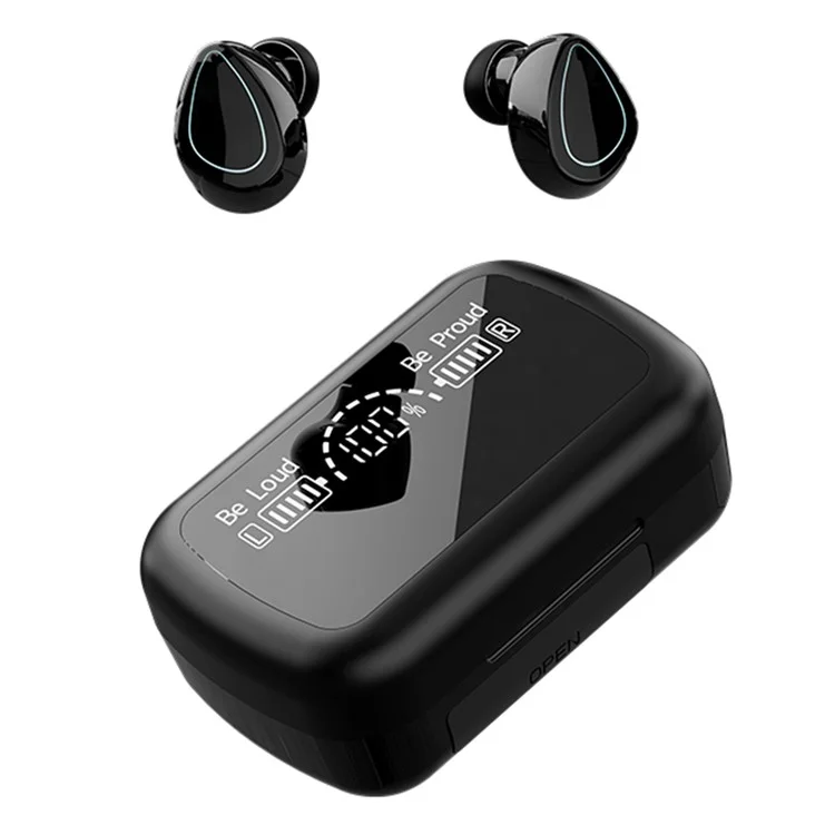 R10 Auriculares In-ear con pantalla digital, superficie espejada, inalámbricos con Bluetooth