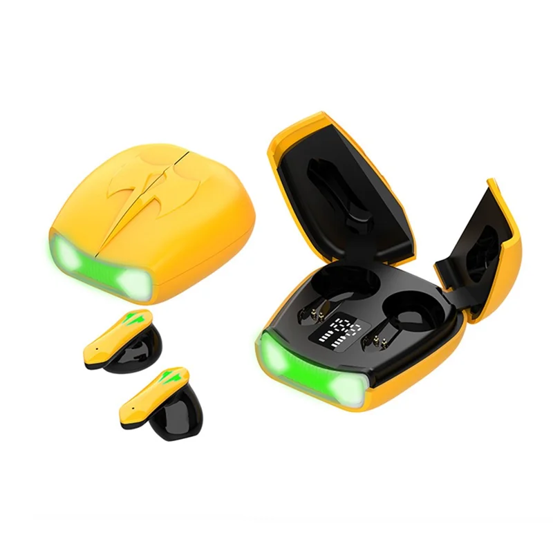 X16PRO TWS Bluetooth-compatible Earphone Music Gaming Headset with Scissors Shaped Door Charging Case - Yellow