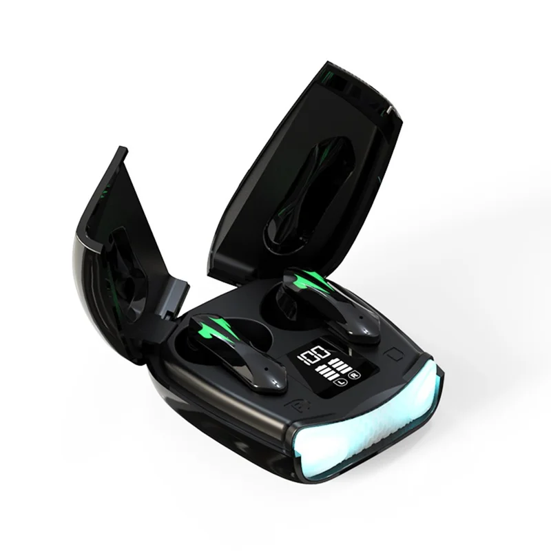 X16PRO TWS Bluetooth-compatible Earphone Music Gaming Headset with Scissors Shaped Door Charging Case - Black