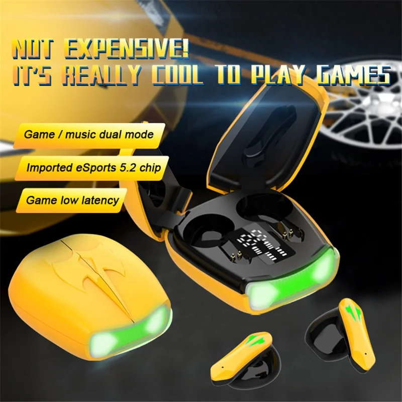 X16PRO TWS Bluetooth-compatible Earphone Music Gaming Headset with Scissors Shaped Door Charging Case - Black