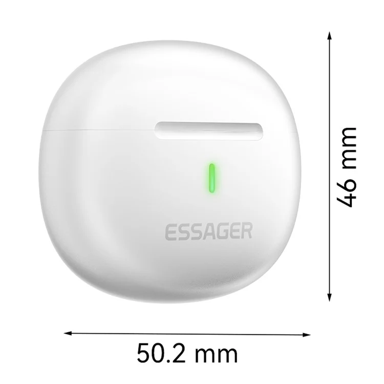 ESSAGER TWS Auricolare Bluetooth HiFi Stereo Sound HD Calling Wireless Headset - Bianco