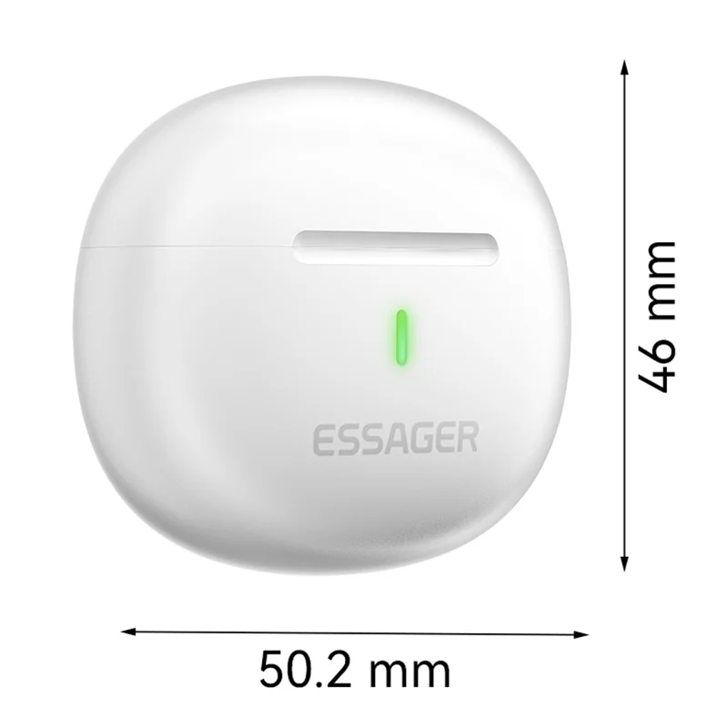 ESSAGER TWS Bluetooth-compatible Earphone HiFi Stereo Sound HD Calling Wireless Headset - Purple