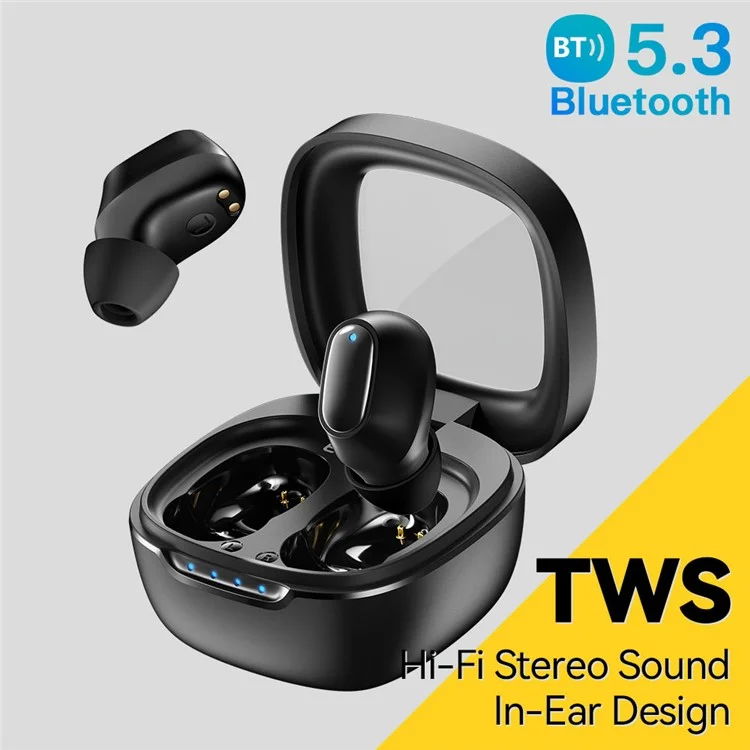 ESSAGER HiFi Stereo Sound In-ear Wireless Headphones Bluetooth-compatible 5.3 TWS Earphones - Black