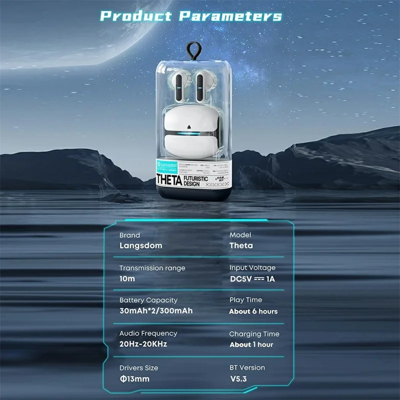 LANGSDOM TG11 TWS Bluetooth-compatible Earphone Stereo Sound HD Calling Waterproof Wireless Headset - Grey