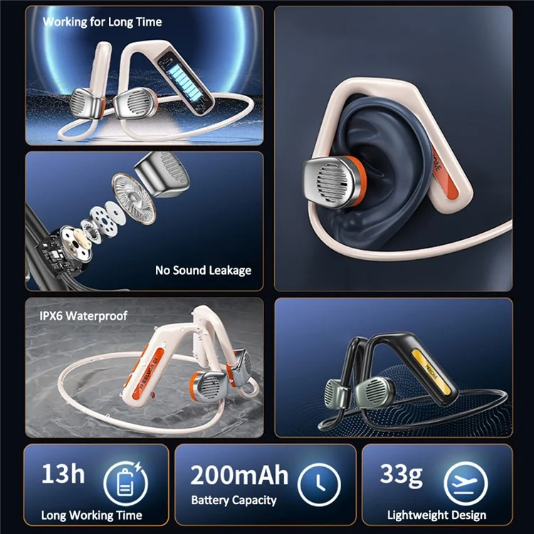 WEKOME Beluga G1 ENC Cuffie Bluetooth a Riduzione del Rumore Auricolari Wireless Neckband - Arancione 