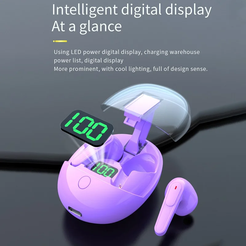 Pro One Bluetooth-compatible Headsets Wireless Headphones Touch Control Earphones - Purple