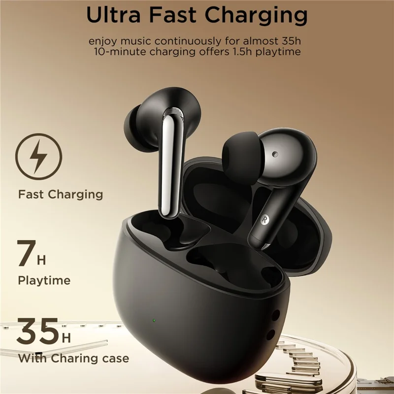 JOYROOM JR-FN1 TWS Earbuds ANC Noise Reduction Bluetooth-compatible 5.4 In-Ear Headphones - Black