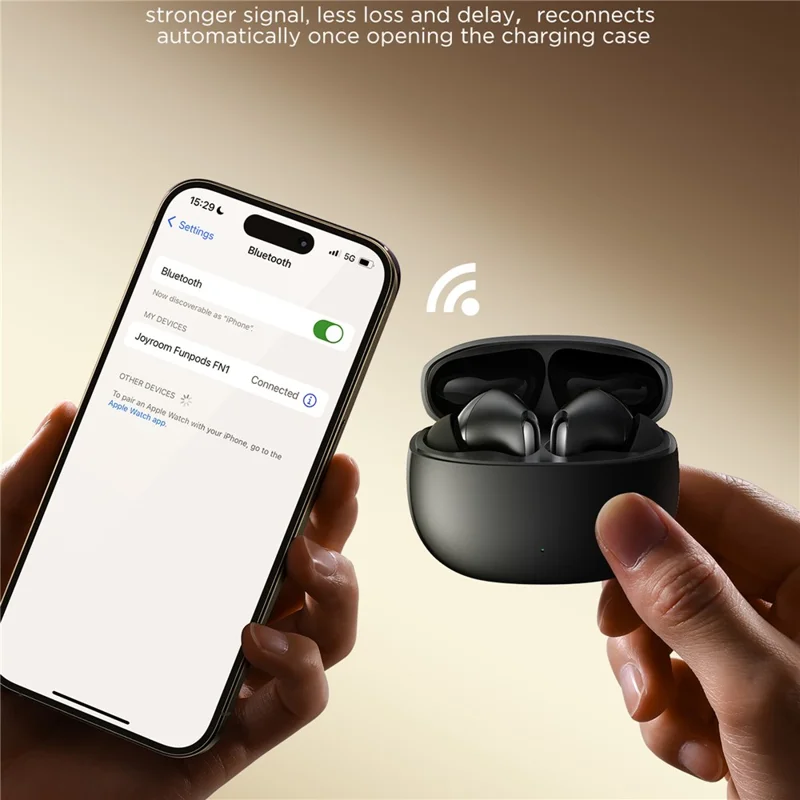 JOYROOM JR-FN1 TWS Earbuds ANC Noise Reduction Bluetooth-compatible 5.4 In-Ear Headphones - Black