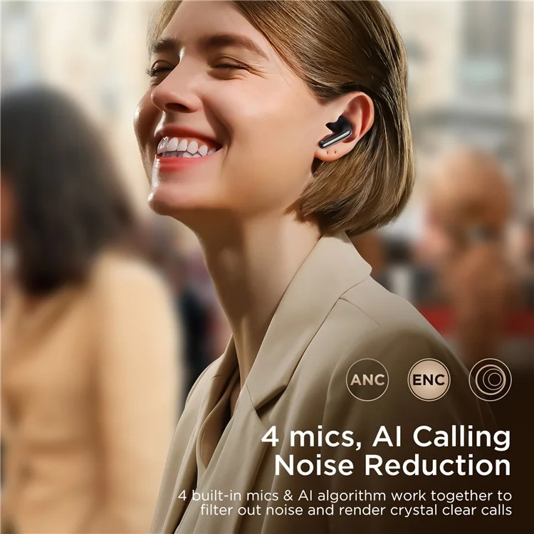 JOYROOM JR-FN1 TWS Earbuds ANC Noise Reduction Bluetooth-compatible 5.4 In-Ear Headphones - White