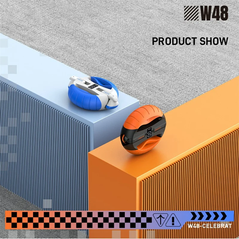 CELEBRAT W48 Auriculares Inalámbricos Bluetooth Estéreo Apretador de Mano (Certificado CE) - Blanco 