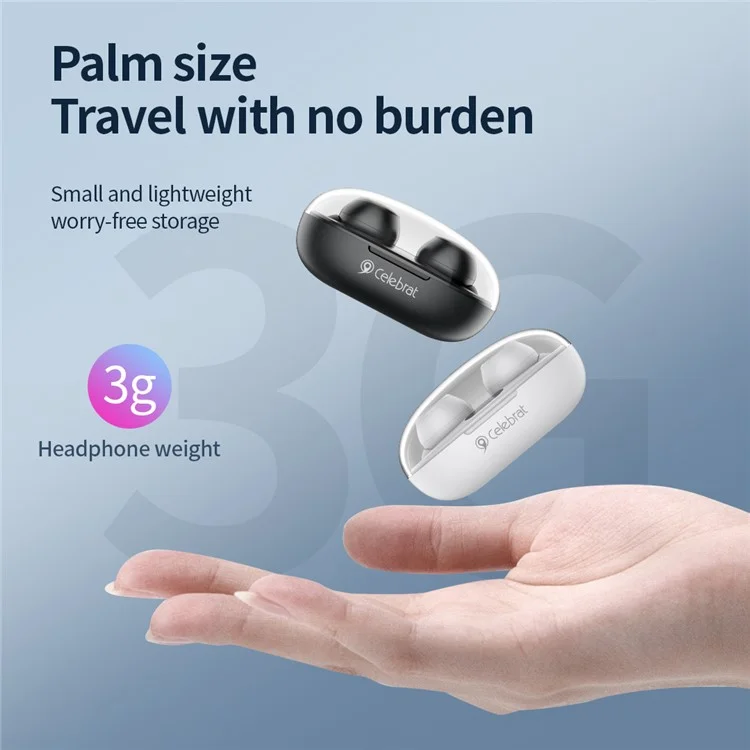 CELEBRAT W32 Auriculares Bluetooth 5.2 TWS Transparentes Estéreo Reducción de Ruido Auricular Certificación CE - Blanco