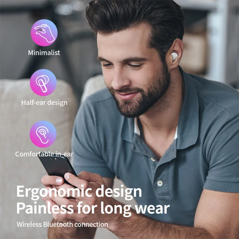 CELEBRAT W32 Bluetooth-compatible 5.2 TWS Earphone Transparent Stereo Noise Reduction Headset CE Certification - Black