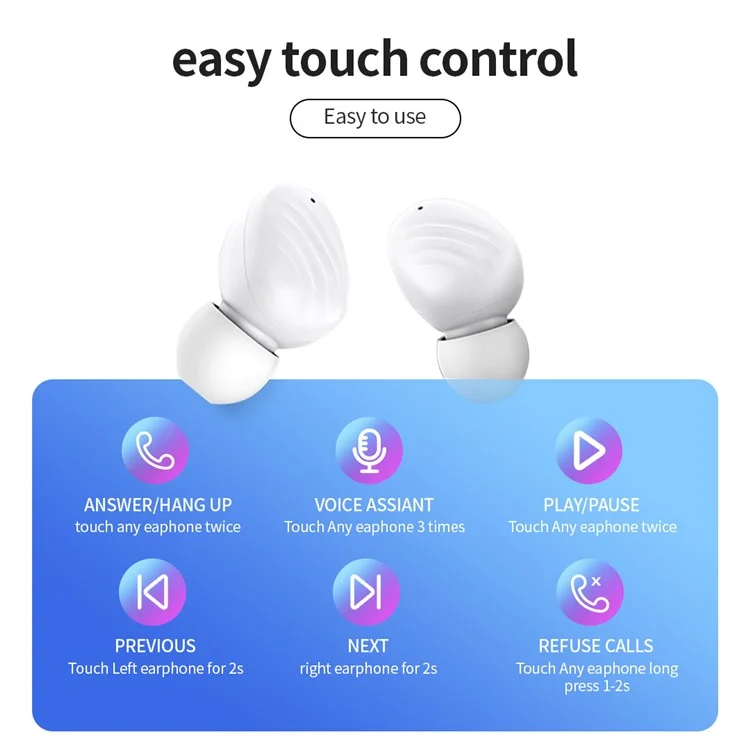 CELEBRAT W33 TWS Bluetooth In-Ear Auricular Heavy Bass HiFi Music Wireless Auricular (CE Certificado) - Blanco