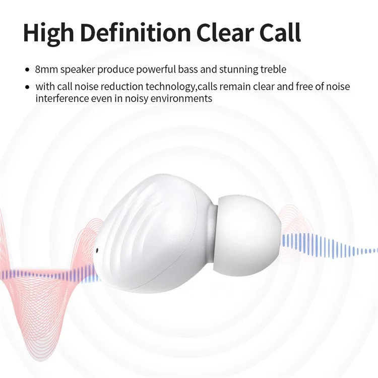 CELEBRAT W33 TWS Bluetooth In-Ear Auricular Heavy Bass HiFi Music Wireless Auricular (CE Certificado) - Blanco