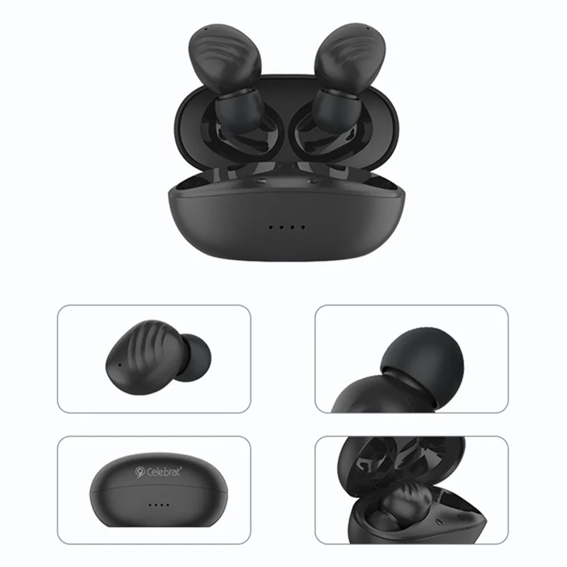 CELEBRAT W33 TWS Bluetooth-compatible In-Ear Earphone Heavy Bass Hifi Music Wireless Headset (CE Certified) - Black