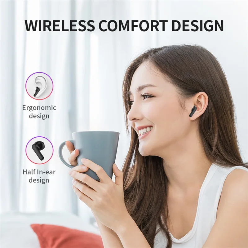 CELEBRAT W35 Earphone HIFI Noise Cancellation Bluetooth-compatible 5.3 Earbuds (CE Certified) - White