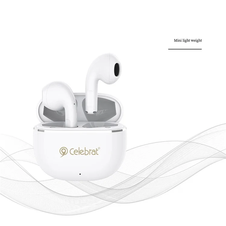 CELEBRAT W35 Earphone HIFI Noise Cancellation Bluetooth-compatible 5.3 Earbuds (CE Certified) - White