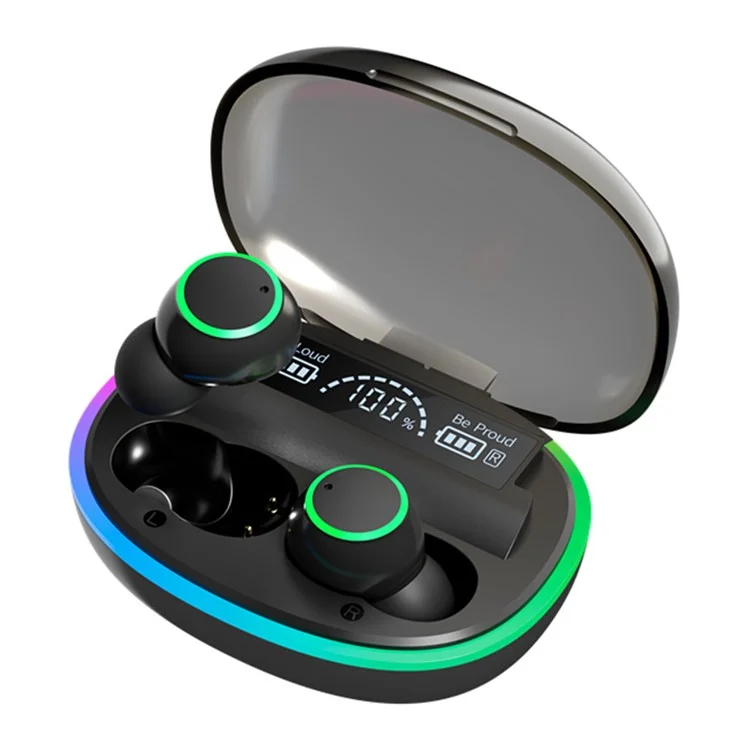 CELEBRAT W39 TWS Cuffie Bluetooth 5.3 con luce RGB In-Ear Auricolari Batteria di Emergenza (Certificazione CE)