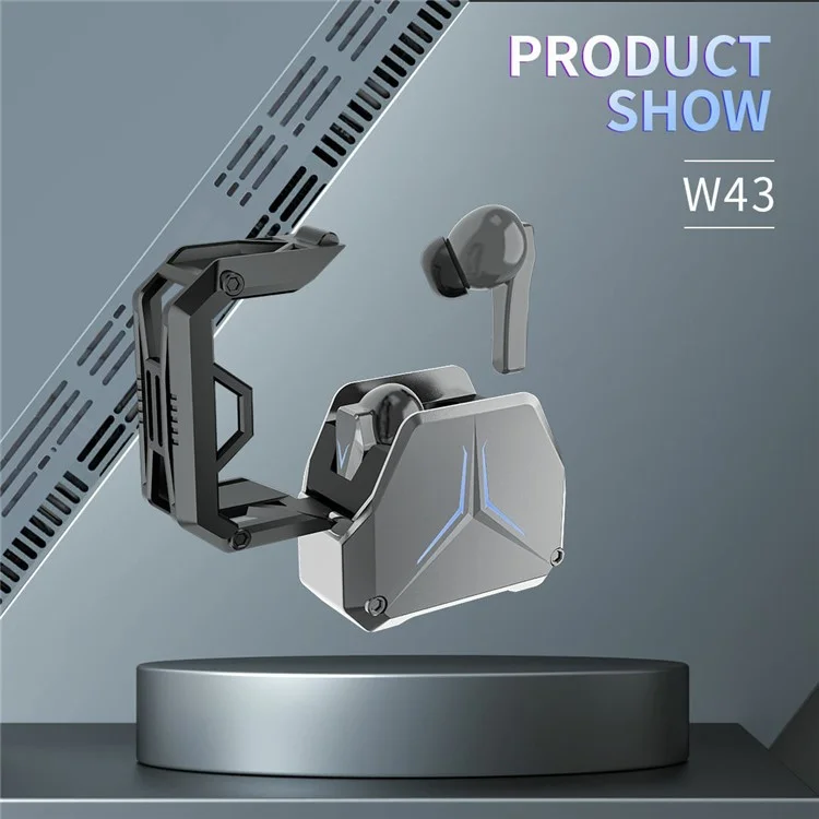 CELEBRAT W43 Mecha Style TWS Bluetooth In-Ear Auricolare E-Sports Gaming Music Wireless Headset (Certificato CE) - Nero
