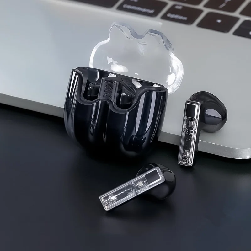 CELEBRAT W27 Transparent TWS Bluetooth-compatible Earphone Noise Reduction Wireless Headset (CE Certified) - Black