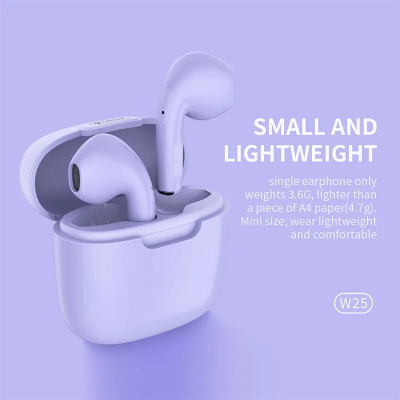 CELEBRAT W25 Semi-in-ear Stereo Earphones Wireless Bluetooth-compatible Headset (CE Certified) - Pink