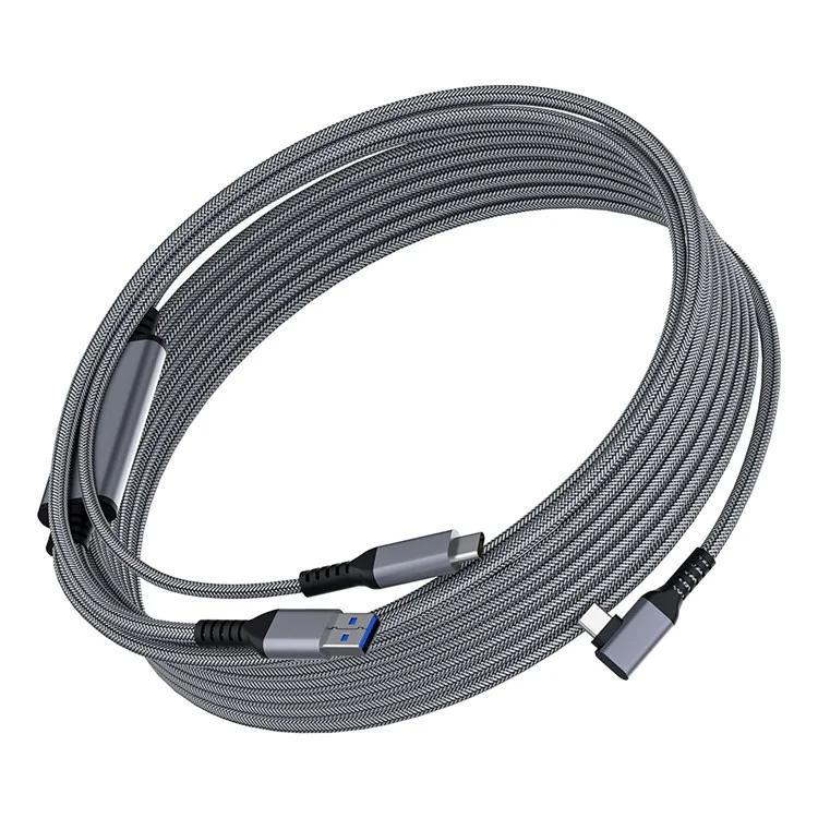 AMVR TYLC7 Cabo de Dados para Óculos de VR de 5m com Cotovelo Tipo-C USB3.2 Trançado e Cabo de Carregamento Tipo-C