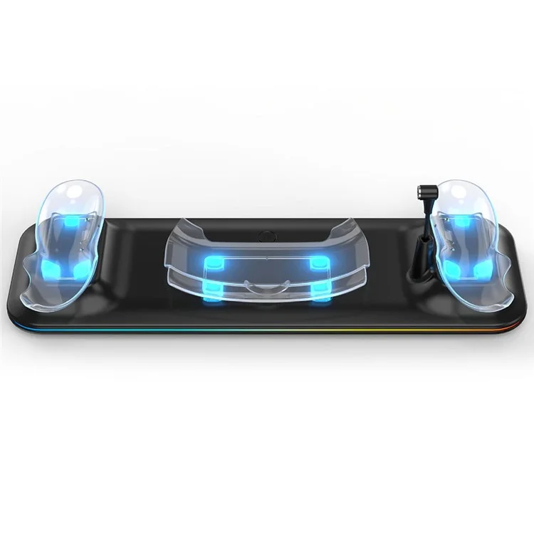 Estação de Carregamento para Meta Quest 3 VR Headset e Dock de Carregamento de Controlador Duplo - Preto